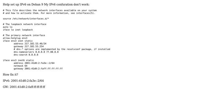 Configure IPv6 on Debian 9 (2 Solutions!!) смотреть онлайн