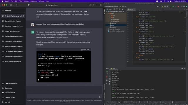 ToDo List App in Python with ChatGPT смотреть онлайн