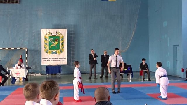 ГОЛОВАШ за чемпион обл по каратэ WKF 8 лет 26кг 12 03 17 смотреть онлайн