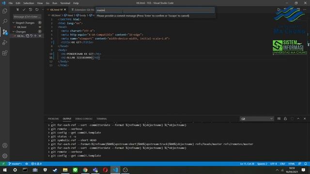 Melakukan Commit dan dengan Menggunakan Git history (Visual Code) смотреть онлайн