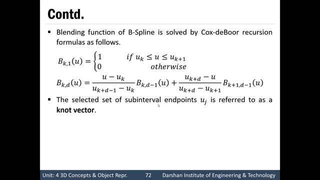 Unit - 4 - B-Spline Curves and Surfaces - 1 смотреть онлайн