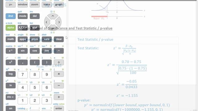 Using the normalcdf function on the TI 84 to find a p value смотреть онлайн