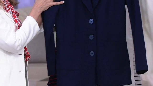 Linea by Louis Dell'Olio Ponte Knit Blazer on QVC смотреть онлайн
