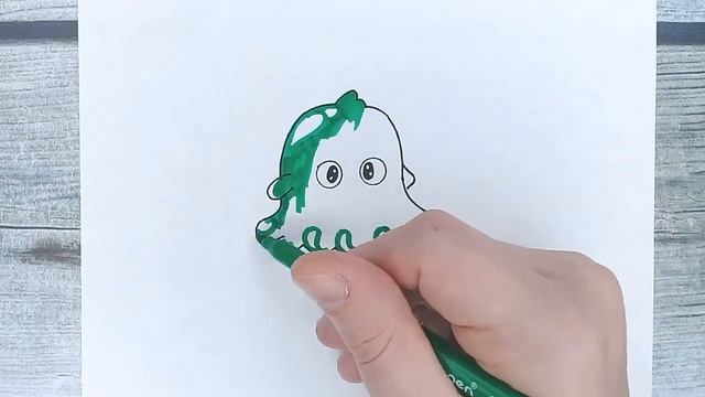Рисунки для срисовки фломастерами - как нарисовать ЗЕЛЁНОГО МОНСТРИКА | Рисовать ЛЕГКО и просто #14 смотреть онлайн