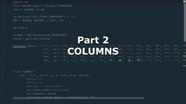 The Matrix Code Rain Tutorial | Python/Pygame смотреть онлайн