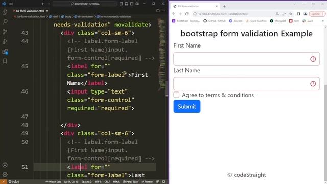 BOOTSTRAP TUTORIAL FOR BEGINNERS | v-5.3 | EP - 11 | FORM-VALIDATION смотреть онлайн