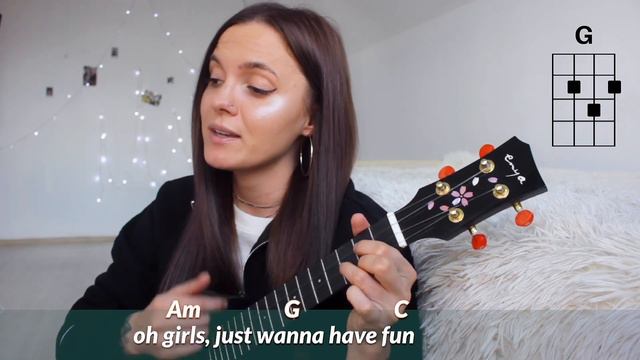 girls just wanna have fun - ukulele play along смотреть онлайн