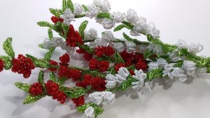 Бисероплетение. Цветы из бисера. Вейгела. Кустарник. Декоративные веточки. Мастер класс.Пошаговый МК