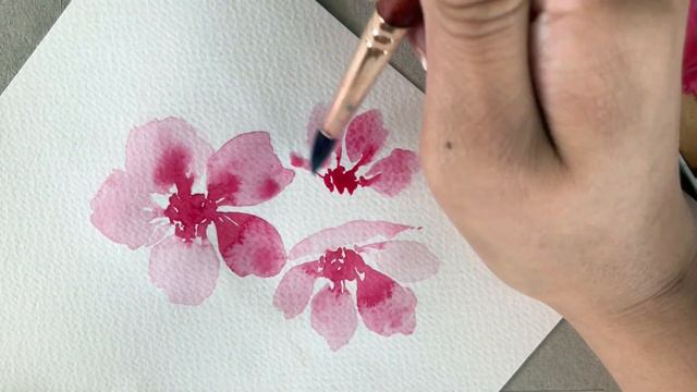 Watercolor Tutorial | How to Paint Cherry Blossoms смотреть онлайн