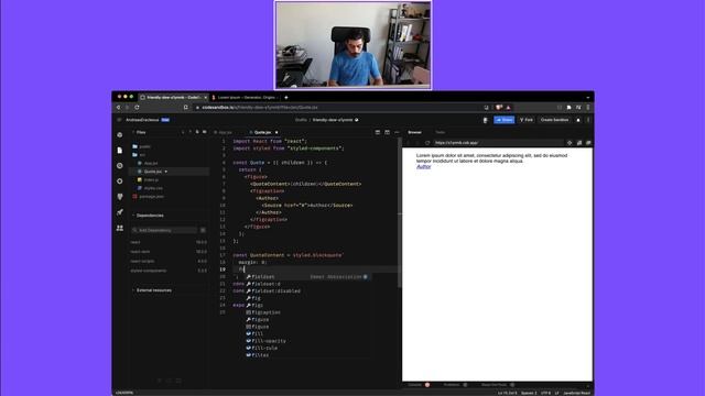 Create Quotes Component in ReactJS using Styled Components смотреть онлайн
