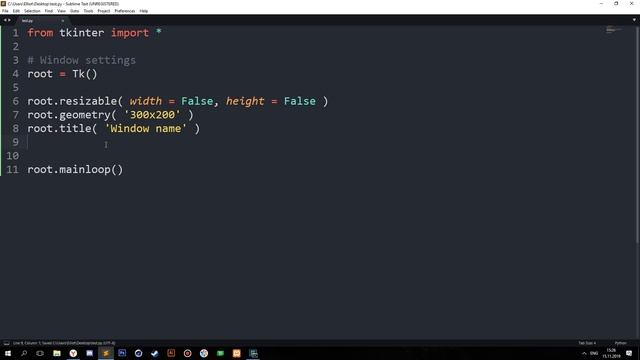 TKINTER [ 1 ] | Настройка окна в tkinter смотреть онлайн