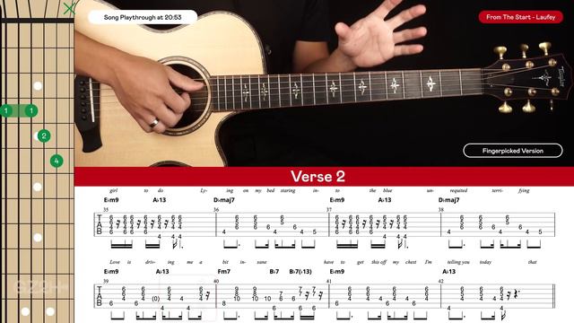 From The Start Guitar Tutorial Laufey Guitar Chords |Fingerpicking + Strumming| смотреть онлайн