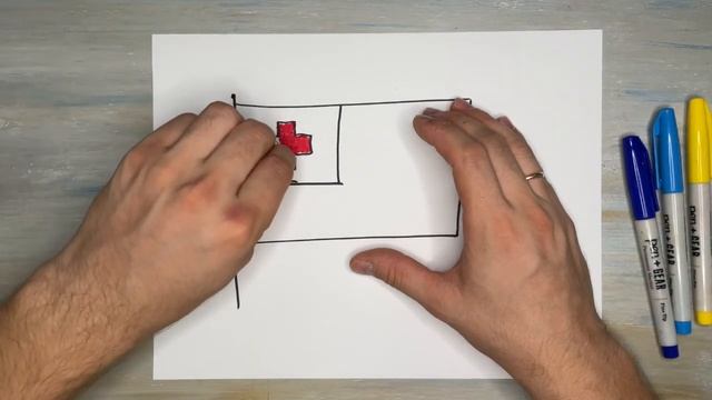 Как нарисовать флаг королевства Тонга. Рисование для детей. смотреть онлайн