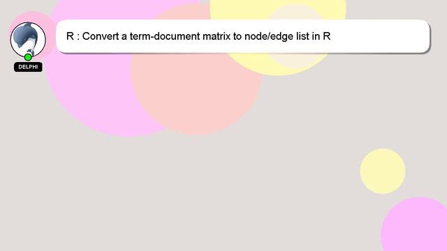 R : Convert a term-document matrix to node/edge list in R смотреть онлайн