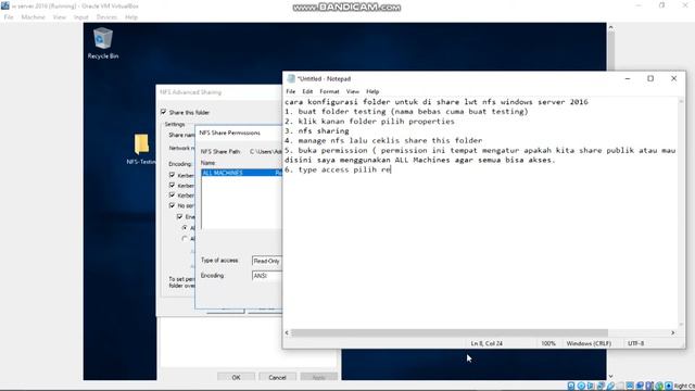 How to sharing folder with NFS server in windows server 2016 ( bahasa indonesia) смотреть онлайн