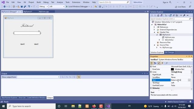 C++ DAsturlash Tili (GUI Faktorial Hisoblash Dasturi)