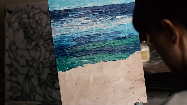 Рисование акрилом. Интерьерная картина - Три парусника смотреть онлайн