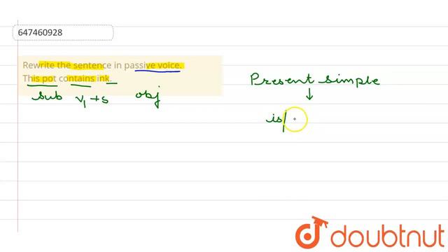 Rewrite the sentence in passive voice. This pot contains ink. | CLASS 14 | VOICE | ENGLISH | Do... смотреть онлайн