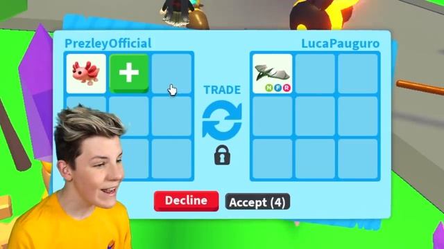 I GOT MY DREAM PET in Roblox Adopt Me Trading Axolotls!! смотреть онлайн