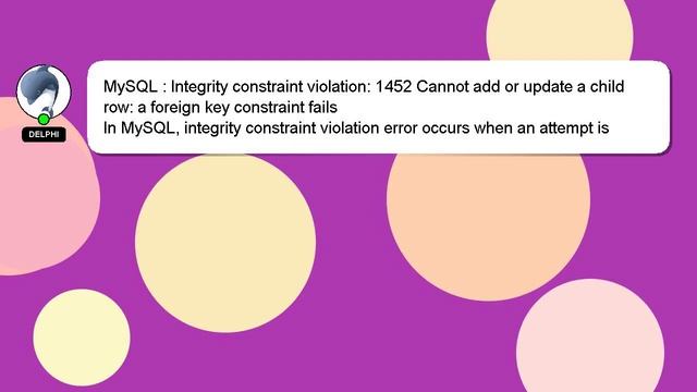 MySQL : Integrity constraint violation: 1452 Cannot add or update a child row: a foreign key constr смотреть онлайн