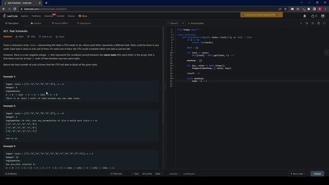 Leetcode Question 621: Task Scheduler смотреть онлайн