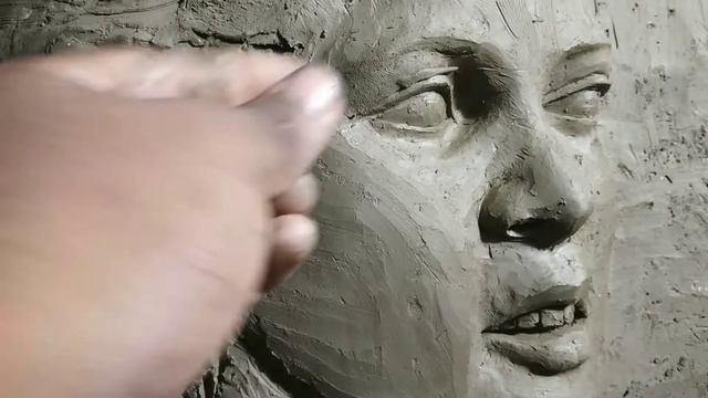How to make a bass relief/bangali face/step by step, low relief making by susanta fine art смотреть онлайн