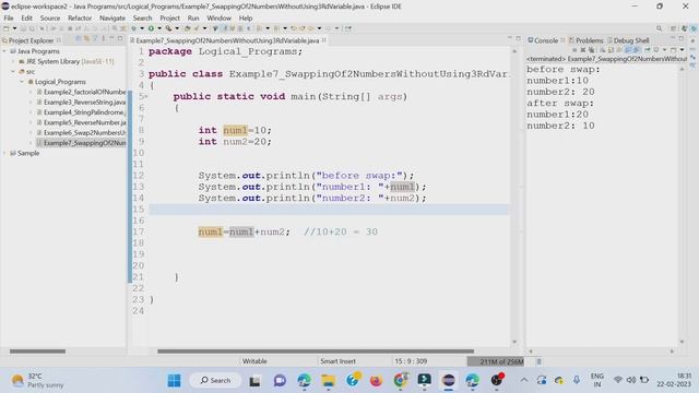 Swap 2 Numbers Without Using 3rd Variable | Hindi | AutomationBySanjay | Java смотреть онлайн
