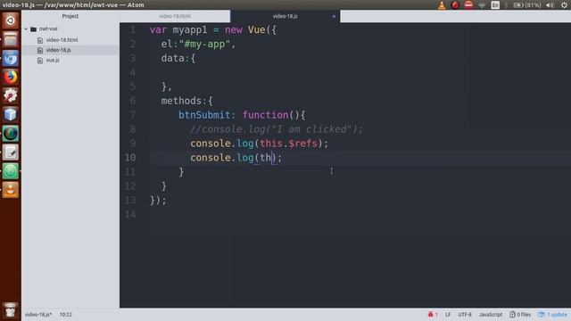 VueJs 2 Tutorial for beginners in HINDI | ENGLISH (#18) Referencing in VueJs using $refs смотреть онлайн