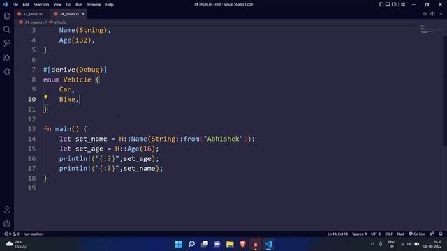 Enum : Data Type & Match Statement | Rust Complete Tutorial In Hindi #38 смотреть онлайн