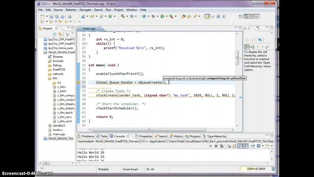 FreeRTOS Task & Queue tutorial смотреть онлайн