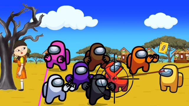 Among us dancing in Squid game / Funny dance among us смотреть онлайн