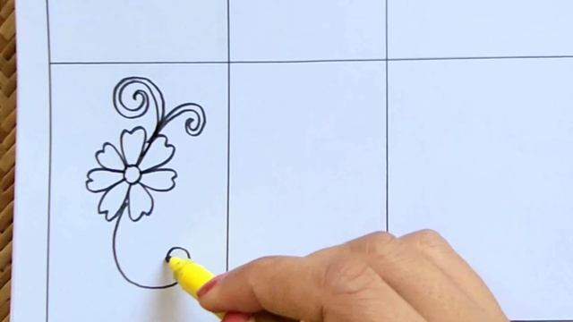 Flower doodle art / Flower motif drawing easy / Types of Flower design drawings #drawing смотреть онлайн