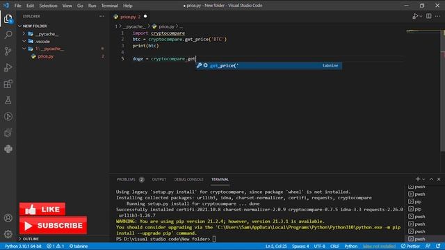How To Get CryptoCurrency Actual Price By PYTHON CryptoCompare API-python libraries tutorial смотреть онлайн