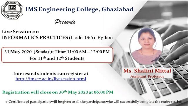 Live Session on "Informatics Practices (Code : 065)- Python" смотреть онлайн