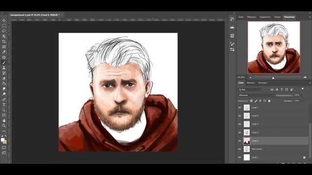 ДАНИЛА ПОПЕРЕЧНЫЙ. РИСУЮ ПОПЕРЕЧНОГО В PHOTOSHOP | SPEEDPAINT смотреть онлайн