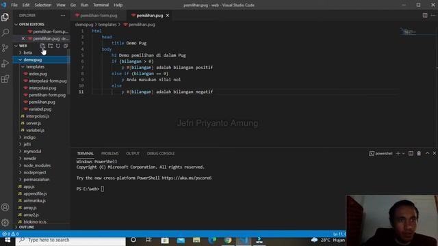 #34 Pemilihan di dalam Pug Node.js смотреть онлайн