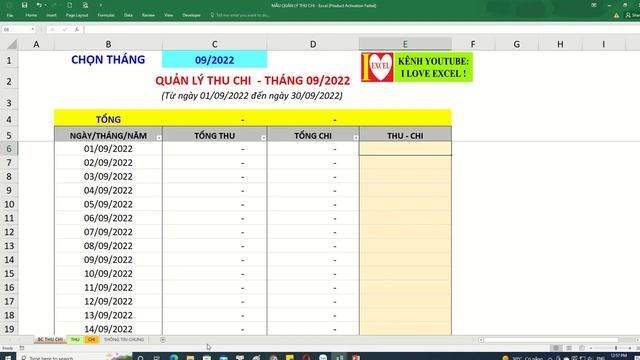 FILE QUẢN LÝ THU CHI HÀNG NGÀY - GIỚI THIỆU - ILOVEEXCEL! смотреть онлайн