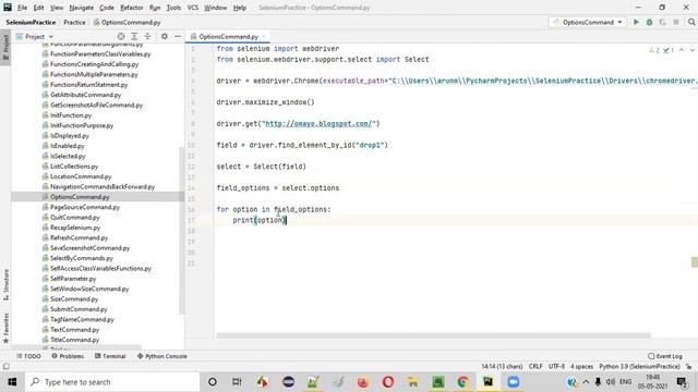 options() command (Selenium Python - Session 98) смотреть онлайн