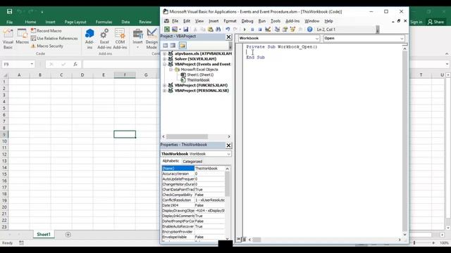 Event Procedure Excel VBA смотреть онлайн