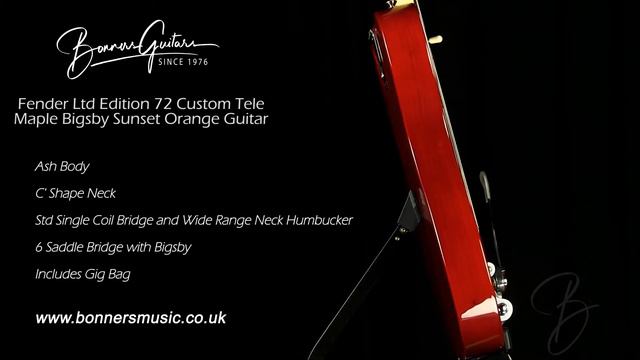 Fender Ltd Edition 72 Custom Tele Maple Bigsby Sunset Orange Guitar | Bonners Guitar Store смотреть онлайн