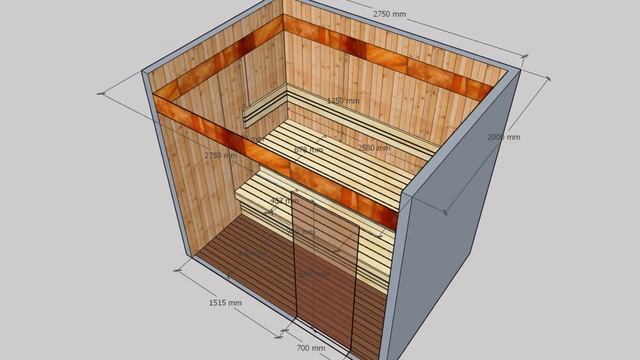 3D проект сауны, сауна в квартире, баня в квартире