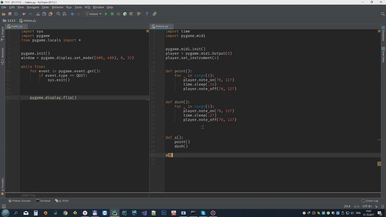 PyGame midi Азбука морзе смотреть онлайн