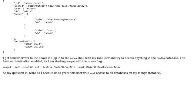 DevOps & SysAdmins: MongoDB root user can't access config database смотреть онлайн