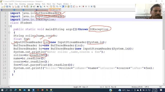 Runtime input using BufferedReader class, BY:-NEERAJ KUMAR SINGH #input #bufferedreader смотреть онлайн