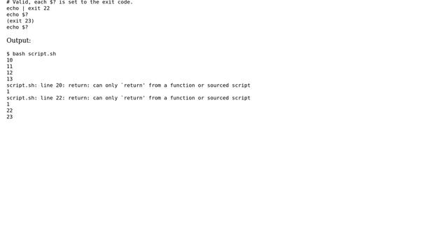 Unix & Linux: Is this a bug in bash? `return` doesn't quit function if called from a pipe смотреть онлайн