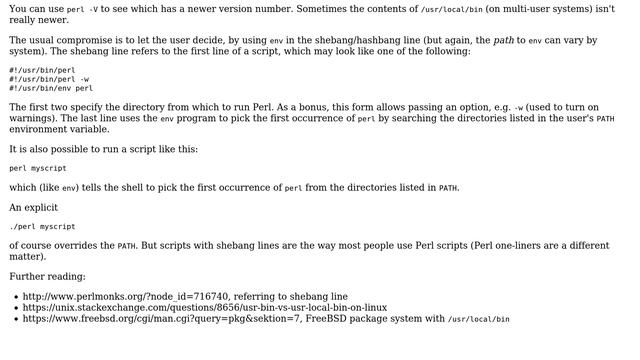 Which of /usr/bin/perl or /usr/local/bin/perl should be used? (2 Solutions!!) смотреть онлайн