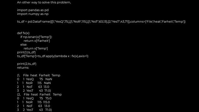 Python :Python Pandas replace NaN in one column with value from corresponding row of second column смотреть онлайн