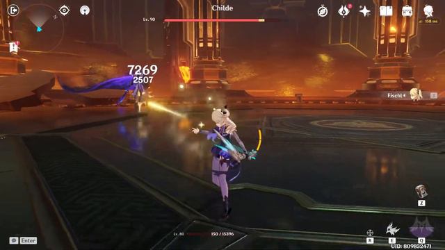 C0 Physical Fischl Solo VS Childe, No damage taken | World level 8 Genshin Impact смотреть онлайн