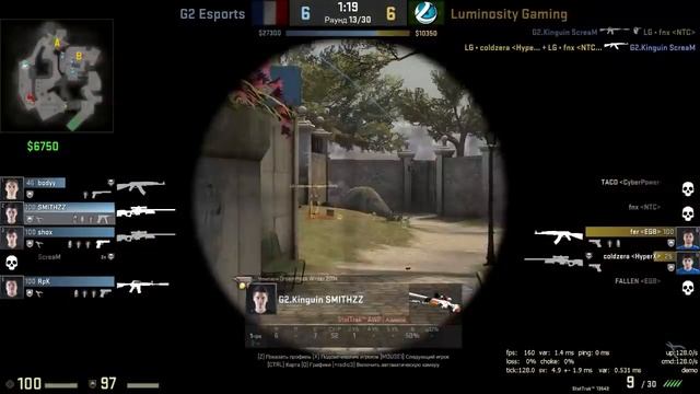 Разбор игры G2 vs LG map de_overpass смотреть онлайн