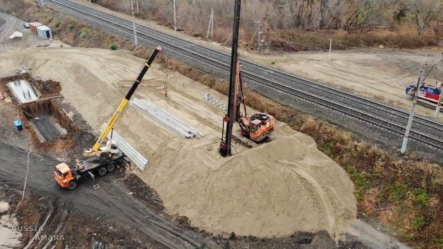 Путепровод через железнодорожное полотно / ул. Шоссейная / октябрь 2020 / город Самара смотреть онлайн